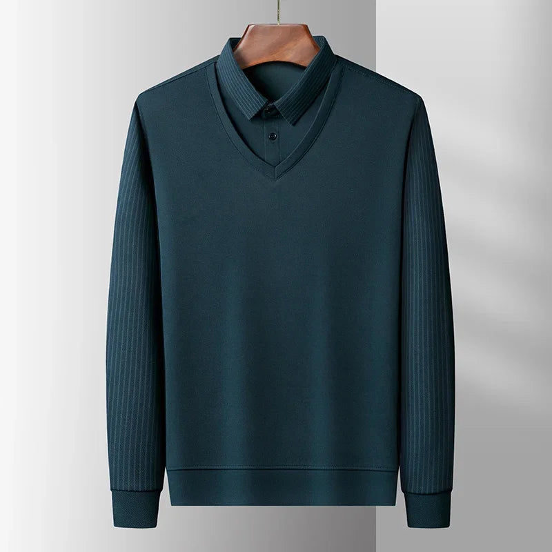 The Printeez Contrast Flex Zero Wrinkles Bluee Polo