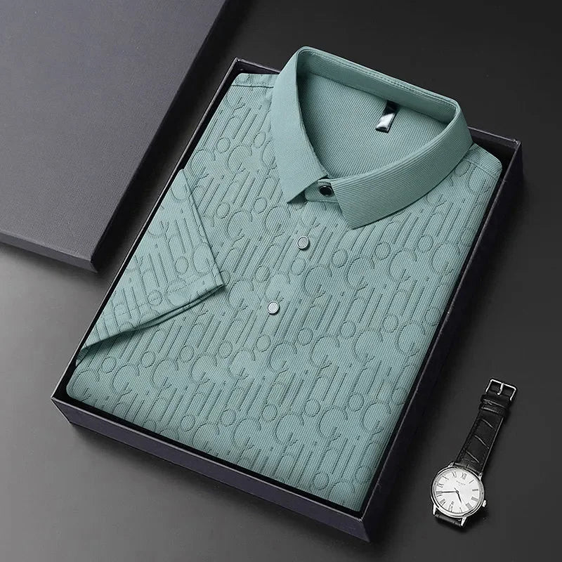 The Printeez Crisp Summer Casual Short Sleeved Printed Green Polo
