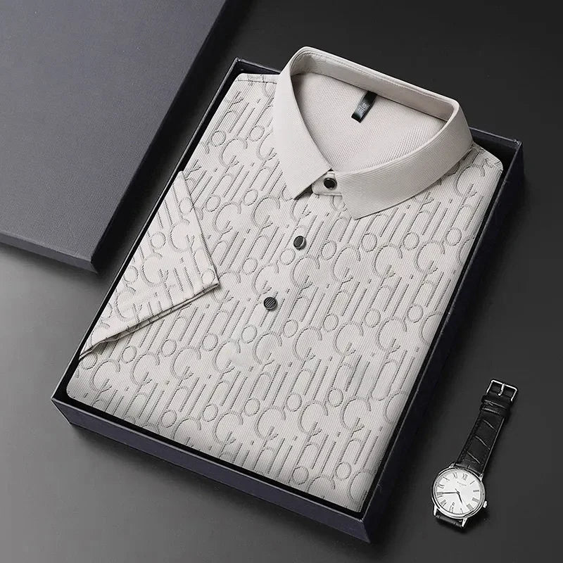 The Printeez Crisp Summer Casual Short Sleeved Printed White  Polo