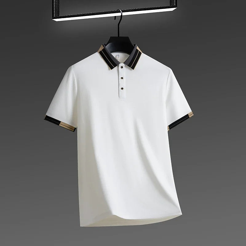 The Printeez Crisp Summer Short Sleeved Versatile whitee  Polo
