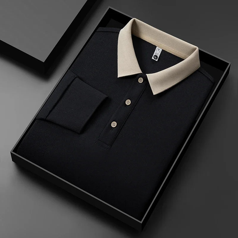 The Printeez Everwear Knit Polo Solid Color Comfortable Four Seasons Black Polo