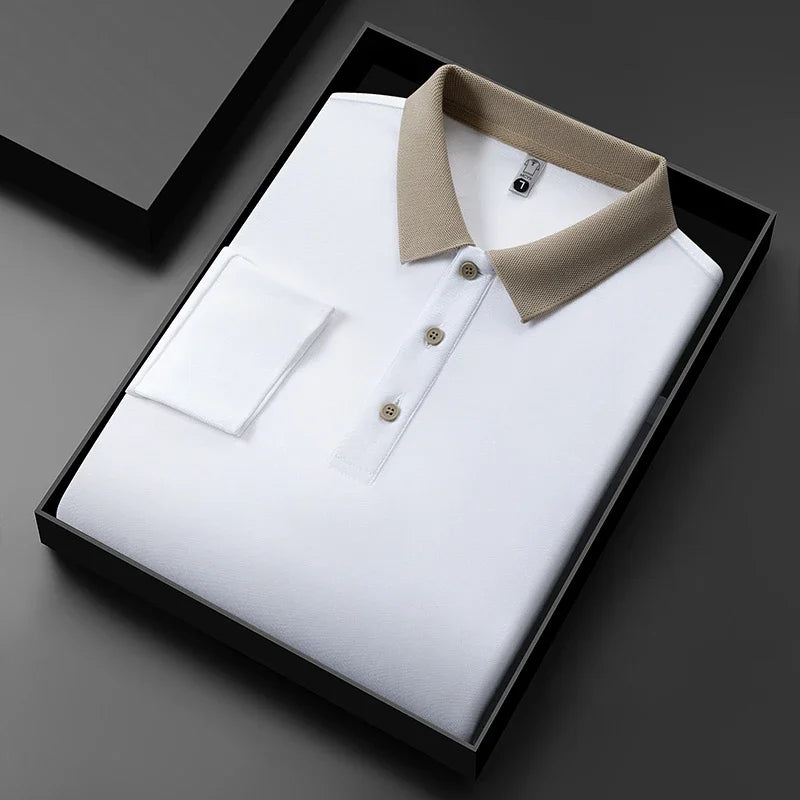 The Printeez Everwear Knit Polo Solid Color Comfortable Four Seasons White Polo