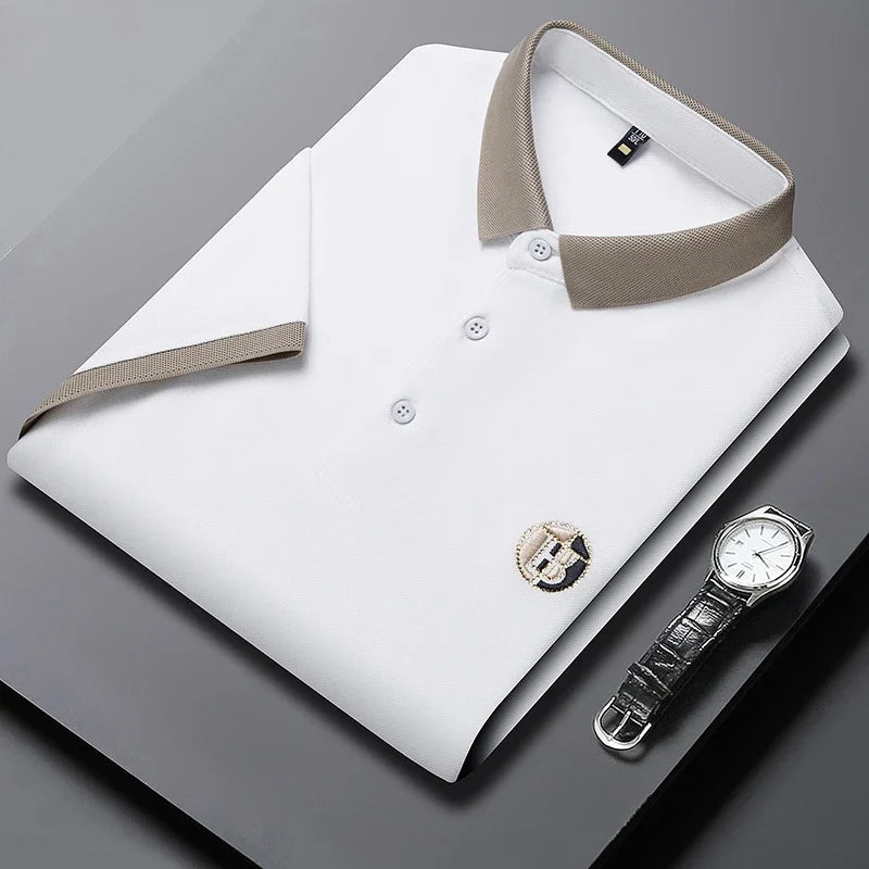The Printeez Riviera Embroidered Polo Leisure White Polo
