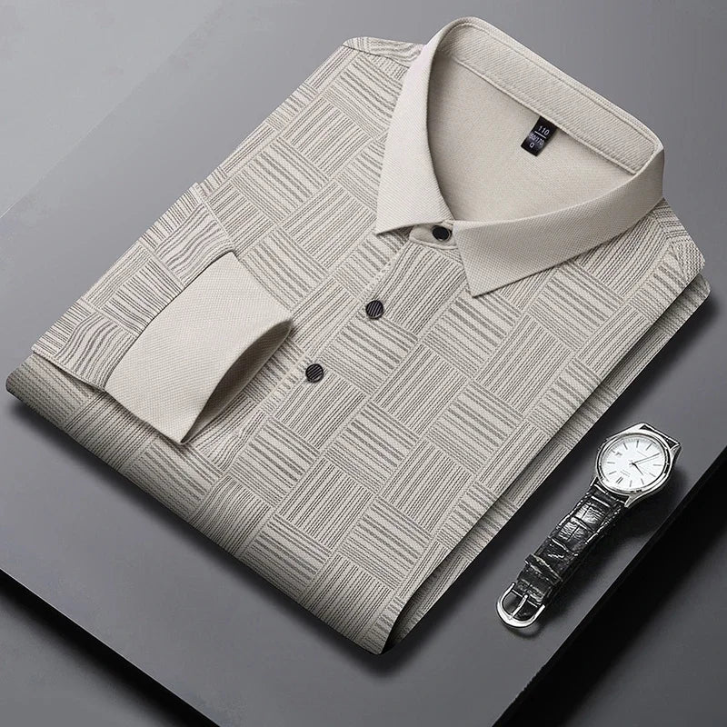 The Printeez Solid Canvas Polo Fashionable Versatile Grey Top