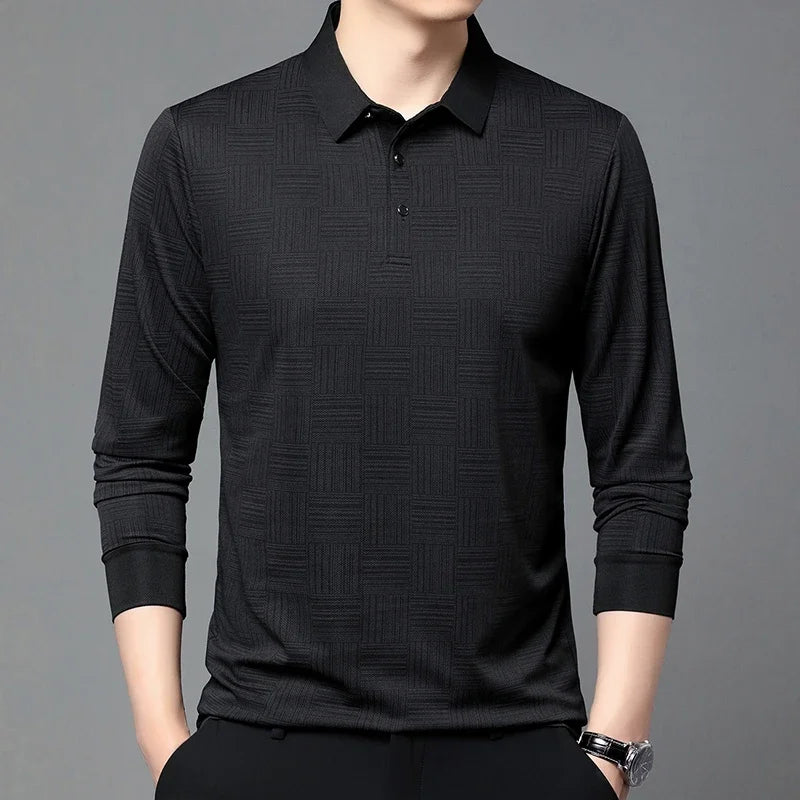 The Printeez Solid Canvas Polo Fasshionable Versatile Blackk Top